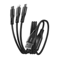 Pisen 3-1 USB-A to Lightning+USB-C Braided Cable [6902957227292]