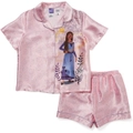 Disney Wish Kids Print Satin Pyjama Set - Pink