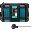 Makita 18V DC18RD Compatible Rapid Charger - Dual Port Lithium-Ion Battery Charger