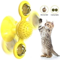 EZONEDEAL Windmill Pet Cat Toy Turntable Teasing Interactive Pet Toys with Brush Grooming Toy