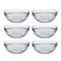 6x Duralex Lys 9cm/125ml Stackable Glass Dish Bowl Round Serving Tableware Clear