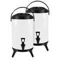 SOGA 2X 18L Stainless Steel Insulated Milk Tea Barrel Hot and Cold Beverage Dispenser Container with Faucet White LUZ-VICDispenser18LWHTX2