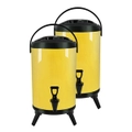 SOGA 2X 18L Stainless Steel Insulated Milk Tea Barrel Hot and Cold Beverage Dispenser Container with Faucet Yellow LUZ-VICDispenser18LYELX2