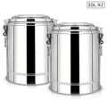 SOGA 2X 30L Stainless Steel Insulated Stock Pot Hot & Cold Beverage Container LUZ-InsulatedPot3203X2