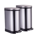 SOGA 2X Foot Pedal Stainless Steel Rubbish Recycling Garbage Waste Trash Bin 10L U LUZ-RubbishBinU10LSSX2