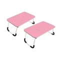 SOGA 2X Pink Portable Bed Table Adjustable Foldable Bed Sofa Study Table Laptop Mini Desk Breakfast Tray Home Decor LUZ-BedTableA02X2