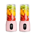 SOGA 2X Portable Mini USB Rechargeable Handheld Juice Extractor Fruit Mixer Juicer Pink LUZ-JuicerMN2PinkX2