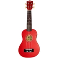 Kealoha Wooden Coloured Series Soprano Ukulele with Bag in Red Finish