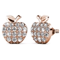 Stunning Apple Stud Earrings Embellished With SWAROVSKI crystals