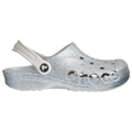 Crocs Unisex Baya Glitter Clogs Silver (US M4/W6 - M8/W10)