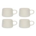 4pc Ecology Ottawa Stoneware Coffee/Tea Drinking Mugs Set Calico Cream 365ml