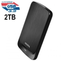 Adata AHV320-2TU31-CBK HV320 2TB Slim External Hard Drive HDD Shock Protection USB 3.2 Gen1 Black