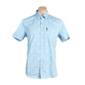 BEN SHERMAN Men's Short Sleeves Cotton Shirt - Light Blue - Pineapple