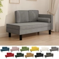 Chaise Lounge with Cushions and Bolster Velvet Sofa Bed Multi Colours vidaXL