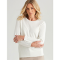 Noni B - Womens Jumper - Long Winter Sweater - White Pullover - Diamond Pearl - Knitwear - Long Sleeve - Ivory - Crew Neck - Casual Work Clothing
