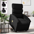 Stand up Massage Recliner Chair Armchair Single Sofa Black Faux Leather vidaXL
