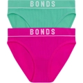 Bonds Girls Retro Bikini Brief 2 Pack - Pink & Green