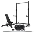 CORTEX SR3 Squat Rack with 100kg Olympic Bumper Weight, Bar and Bench Set