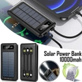 Portable Phone Charger Solar External Battery Power Bank Waterproof Dual USB AU