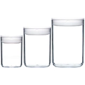 3pc Clickclack Pantry Round Large Container Kitchen Storage Jar w/ Lid Set White
