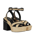 Furla Women's Cross Platform Sandal Heels - Deserto Nero