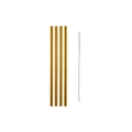 Maxwell & Williams Cocktail & Co. Reusable Set of 4 Straws With Brush - Gold