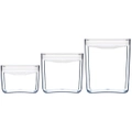 3pc Clickclack Pantry Cube Kitchen Container Set w/ Airtight Lid Small White