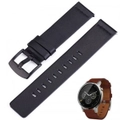 22Mm Luxury Genuine Leather Watch Band Strap For Motorola 360 2Nd Black