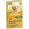 Bayer - Advocate - Flea & Worm Control - Dogs 4-10kg - 1 Tube x 1.0ml