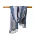 Anyyou 100% Polyester Fiber Tie Dye Scarf Gradient Blue Solid Fringe Cashmere Soft And Fluffy Shawl For Winter Summer Spring And Fall Trendy Style