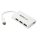 Startech 4-Port USB-C Hub - USB-C to C and A - USB 3.0 Hub - White [HB30C3A1CFBW]