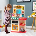 Costway Kids Kitchen Playset Pretend Play Kitchen Set w/Sound&Lights Xmas Birthday Gift Pink
