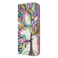 Anymob Huawei White Colorful Leaves and Tree Flip Leather Mobile Phone Case Cover