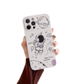 Anymob iPhone Case White Creative Astronaut Silicon Soft Cover
