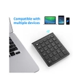 RF302 Number Pad Sensitive Long Standby Time 28 Keys 2.4G Mini Portable Number Keyboard for Office-Black
