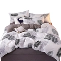 Palm Leaves Pattern Aloe Cotton Flat Sheet Quilt Cover Pillowcases 4pcs Bedding Set