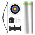 40lbs Recurve Bow Arrow Set Sports Archery Outdoor Hunting Equipment Target Shooting 40lbs Left Right Handed Black
