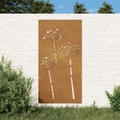 Garden Wall Decoration 105x55 cm Corten Steel Flower Design vidaXL