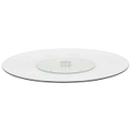 Rotating Serving Plate Transparent 60 cm Tempered Glass vidaXL
