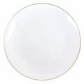 60 x HEAVY DUTY WHITE DINNER PLATE w/ GOLD RIM 21cm Porcelain Look Luxury Decor Party Ware Reusable