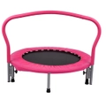 ADVWIN 36" Kids Trampoline with Handle Mini Fitness Trampoline Exercise Rebounder for Kids Indoor Outdoor Pink