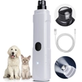 ADVWIN Dog Nail Grinder 2-Speeds 3 Ports Pet Nail Trimmer Painless Paw Grooming, White
