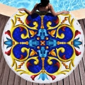 Creative Hand Drawing on Water Absorbent Sandproof Quick Dry Round Beach Towel Beach Blanket Beach Mat 59 Inches Diameter 40006-3
