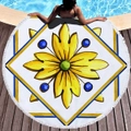 Creative Hand Drawing on Water Absorbent Sandproof Quick Dry Round Beach Towel Beach Blanket Beach Mat 59 Inches Diameter 40006-20