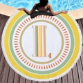 Creative Letter "L" on Water Absorbent Sandproof Quick Dry Round Beach Towel Beach Blanket Beach Mat 59 Inches Diameter 40010-11