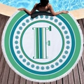 Creative Letter "F" on Water Absorbent Sandproof Quick Dry Round Beach Towel Beach Blanket Beach Mat 59 Inches Diameter 40010-13