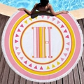 Creative Letter "H" on Water Absorbent Sandproof Quick Dry Round Beach Towel Beach Blanket Beach Mat 59 Inches Diameter 40010-14