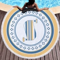 Creative Letter "S" on Water Absorbent Sandproof Quick Dry Round Beach Towel Beach Blanket Beach Mat 59 Inches Diameter 40010-19