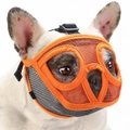 Short Snout Dog Muzzles Adjustable Pet Mouth Mask Breathable Muzzle-Orange