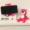 Creative Pink Bear Phone Holder Desktop Cute Cartoon Decoration Tablet Holder